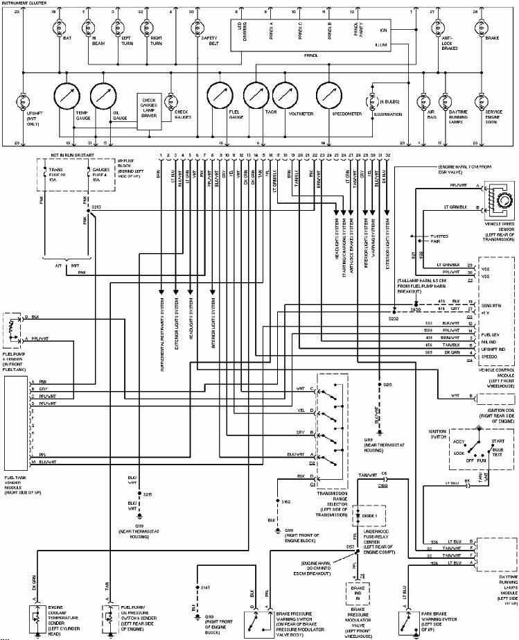 [Free Service Manuals Online 1999 Chevrolet S10 Instrument Cluster